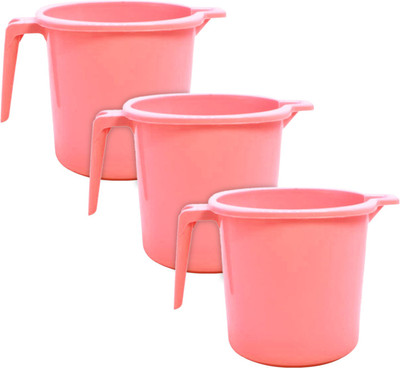 KUBER INDUSTRIES Plastic Bath Mug(Pink 1)