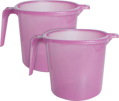 KUBER INDUSTRIES Plastic Bath Mug(Pink 1)