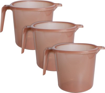 KUBER INDUSTRIES Plastic Bath Mug(Brown 1)