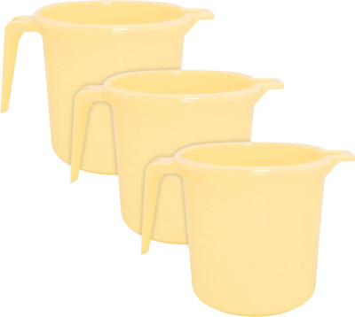 KUBER INDUSTRIES Plastic Bath Mug(Yellow 2)