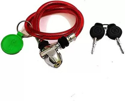Giinix Color Red Cycle Lock Helmet Bike Steel Mouth Strong Wire Cable Cycle Lock