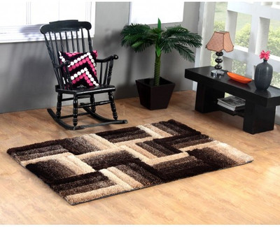 Dizen Star Black, Multicolor Polyester Carpet(5 ft,  X 7 ft, Rectangle)