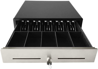 CAS Smart Cash Drawer Metal,for(POS) System,5Cash/5Coin,Cash Drawer 42 x 40.5 x 10cm Cash Box(10 Compartments)