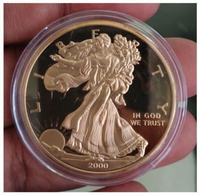 COINS WORLD USA LIBERTY 100 MILLS HIGH GRADE GOLD PLATED Medal(5)