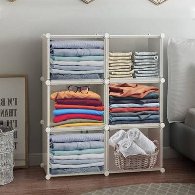Sasimo 6-Door 6-Shelf Plastic Collapsible PC Collapsible Wardrobe