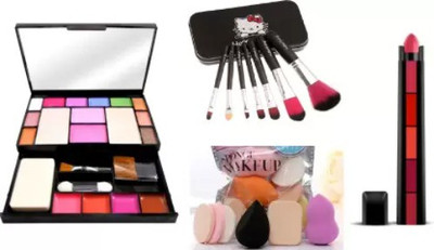 Pohok Fab 5 Multicolor Lipstick + Make UP kit +Menow Make Up brush Pack Of 7+ 6 pcs puff(4 Items in the set) Pohok Fab 5 Multicolor Lipstick + Make UP kit +Menow Make Up brush Pack Of 7+ 6 pcs puff(4 Items in the set)