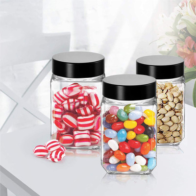 Coozico Glass Grocery Container  - 1000 ml(Pack of 4, Clear)