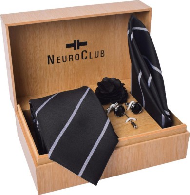 NEUROCLUB Metal Cufflink & Tie Pin Set(White)