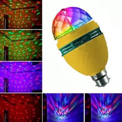Hermano 360 Degree LED Crystal Rotating Bulb Magic Disco LED Light Single Disco Ball(Ball Diameter: 12 cm)