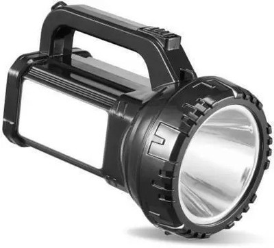 ECOSKY LED RECHARGEABLE SEARCHLIGHT 7320 WITH SIDE EMERGENCY LIGHT 12 hrs Torch Emergency Light(Black)