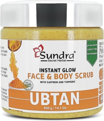 Sundra Secret Herbal Ubtan Instant Glow Face & Body Scrub With Saffron And Turmeric(400 g)