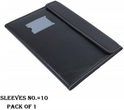 NSSP Leather Leather Document File Folder(Set Of 1, Black)