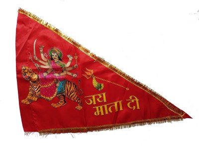 Kalpi Sherowali Triangle Outdoor Flag(Satin)