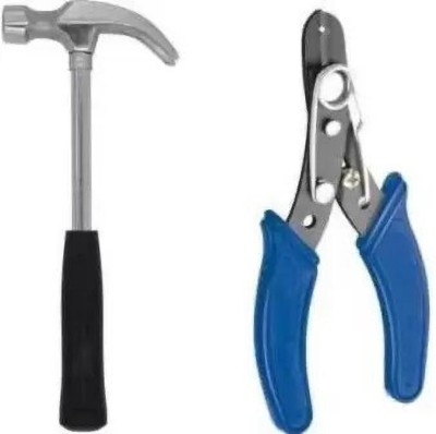 vyas Hand tool kit 1wire cutter, 1 curved claw hammer. (2 Tools) Curved Claw Hammer(0.4 kg)