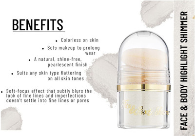 tanvi27 New Face Loose Powder Highlighter Makeup Shimmer White with Puff Highlighter(White)