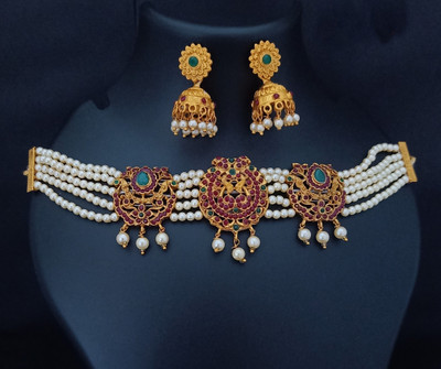 chetna art Alloy Gold-plated Multicolor Jewellery Set(Pack of 1)