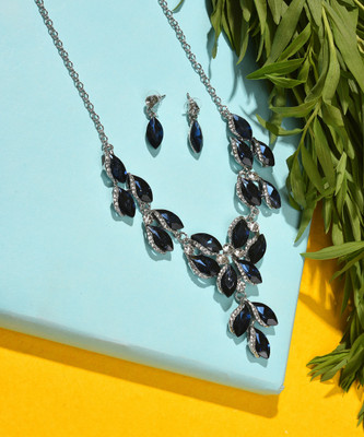 SOHI Alloy Silver White, Blue Jewellery Set(Pack of 1)