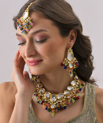 SOHI Alloy Gold-plated Multicolor Jewellery Set(Pack of 3)