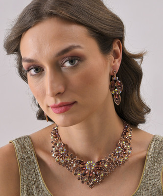 SOHI Alloy Gold-plated Brown, Orange Jewellery Set(Pack of 2)