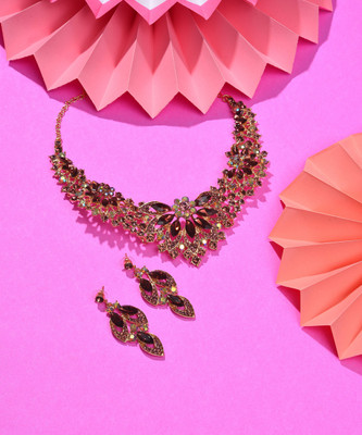 SOHI Alloy Gold-plated Brown, Orange Jewellery Set(Pack of 1)