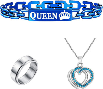 Bellina Alloy Silver, Blue Jewellery Set(Pack of 1)