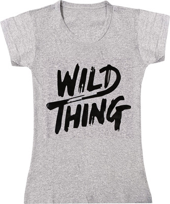 Indistar Girls Typography Cotton Blend Regular T Shirt(Grey, Pack of 1)