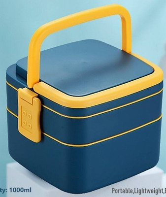 VRUX 3 Compartment Tiffin with Handle & Push Lock | Plastic Tiffin Box 3 Containers Lunch Box(500 ml)