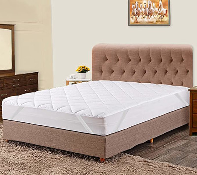 JP SHINE Elastic Strap King Size Stretchable, Waterproof Mattress Cover(White)
