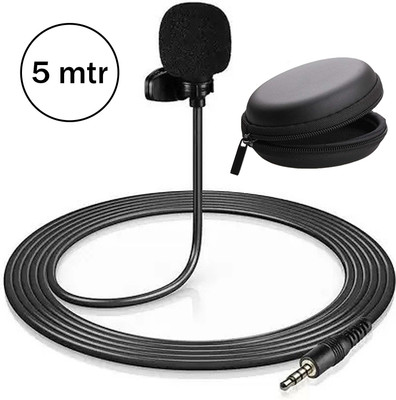 WRADER Professional Grade 5 Meter Cable Length Collar Microphone with Pouch for Youtube Microphone