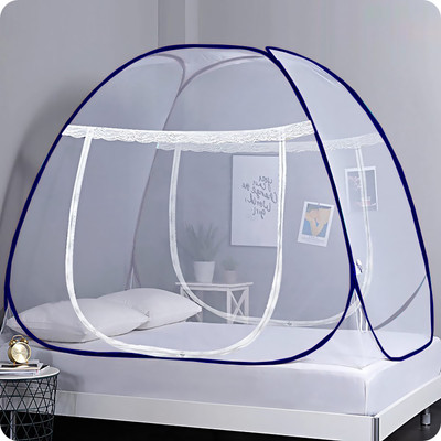 MOM SKIN SOLUTIONS Polyester Adults Washable Pro Large Foldable Net/Strong Premium 30gsm/Pvc Coated Steel/Corrosion Resistant Mosquito Net(Dark Blue, Tent)