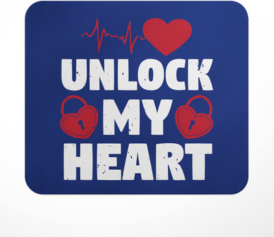 LASTWAVE Unlock my heart, Graphic Printed Mouse Pad for Computer, PC, Laptop, Gaming Non Slip Base Mousepad(Multicolor)