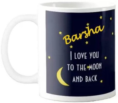 GNS National Barsha I Love You to Moon and Back Quotes 075 Ceramic Coffee Mug(325 ml)