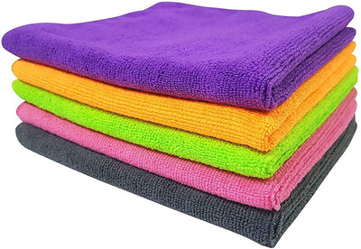 Weldeym microfiber cleaning cloths Multicolor (5 Sheets) Multicolor Cloth Napkins(5 Sheets)