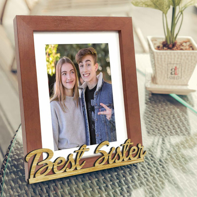 Painting Mantra Wood Table Photo Frame(Brown, 1 Photo(s), 6 x 8 Inchs)