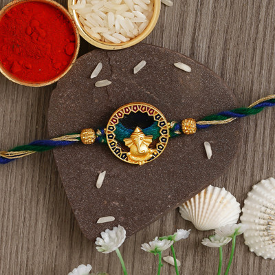 Anil Rakhi Designer Rakhi Assorted Rakhi  Set(1 N Rakhi, 1 Roli Chawal)