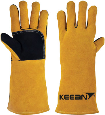 KEEAN ARC/MIG/TIG 14 inch Welding Gloves Heavy Duty Heat&Fire Resistant at 500°C Leather  Safety Gloves(Pack of 1)