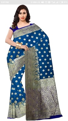 Aaish fab Woven Banarasi Satin Saree(Multicolor)