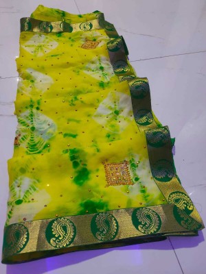 VL SAREES Embellished Bollywood Chiffon Saree(Green)