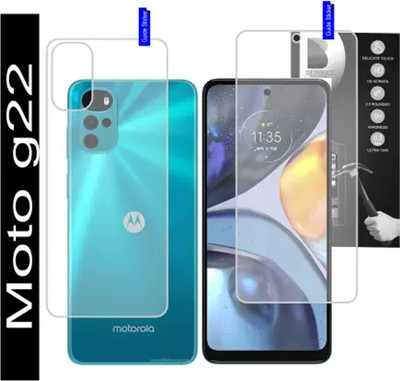 PR SMART Front and Back Tempered Glass for MOTO G22(Pack of 2)