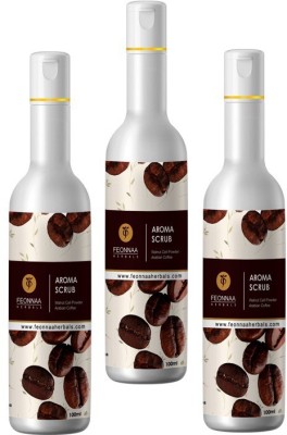 Feonnaa Aroma Scrub with Walnut Cell Powder & Arabian Coffee (100 ml) Pack of 3 (300 ml) Scrub(300 ml)