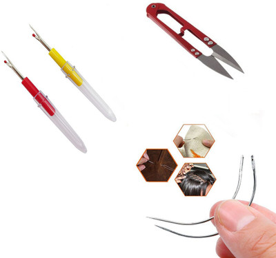 Crafts Haveli 3 Items Combo : 2 Seam Ripper, 1 Thread Cutter & 2 Curved Needle Sewing Kit