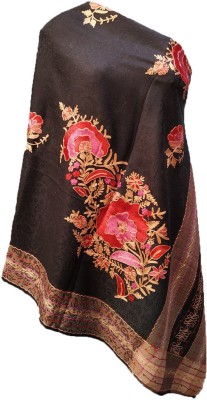 Soul Essence Pashmina Embroidered Women Shawl(Black)