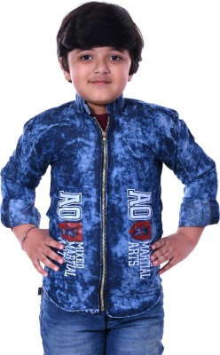 royal prince Boys Printed Casual Blue Shirt