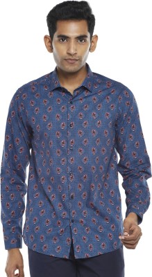 Byford by Pantaloons Men Printed Party Blue Shirt