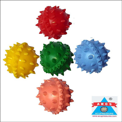 ANCS 333 Sujok Ball for Hand roll with Color Therapy Points Pressure Balls 5pc Massager(Green,Pink,Red)