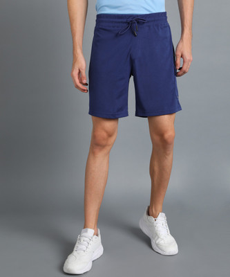 Adrenex Solid Men Blue Sports Shorts