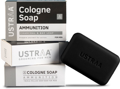 USTRAA Ammunition Cologne Soap with Charcoal & Bay Leaf(3 x 125 g)