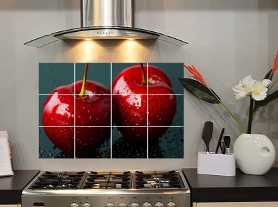 DivineDesigns 46 cm Two Sweet Apples Kitchen Sticker Self Adhesive Sticker(Pack of 1)