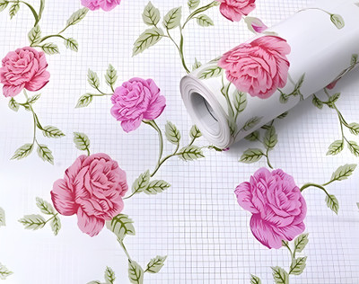 Anna Stella 304.8 cm Waterproof Wallpaper Wall Sticker Texture Floral (304.8 x 45.72 cm) Self Adhesive Sticker(Pack of 1)