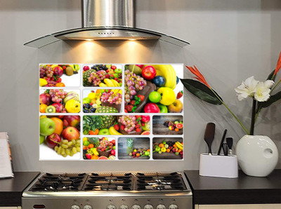 DivineDesigns 46 cm Different Types of Fruits Kitchen Sticker Self Adhesive Sticker(Pack of 1)